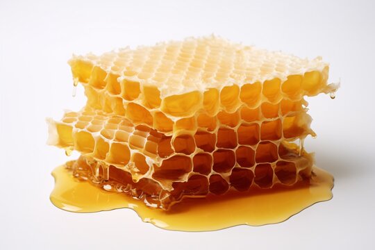 honeycombs with honey dripping from them