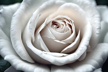 A pristine white rose, its petals delicately portrayed, captured in stunning