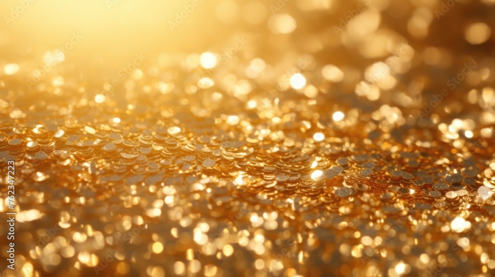 Poster Close up view of a shiny surface, suitable for backgrounds or textures
