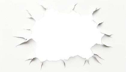 hole in white paper torn isolated on transparent background cutout