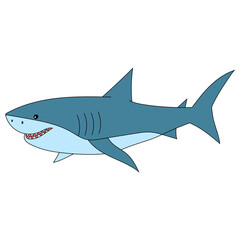 Colorful Shark Clipart for Lovers of Aquatic Animals, Underwater Creatures, and Sea Life