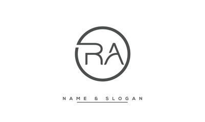 RA,  AR,  R,  A  Abstract Letters Logo Monogram