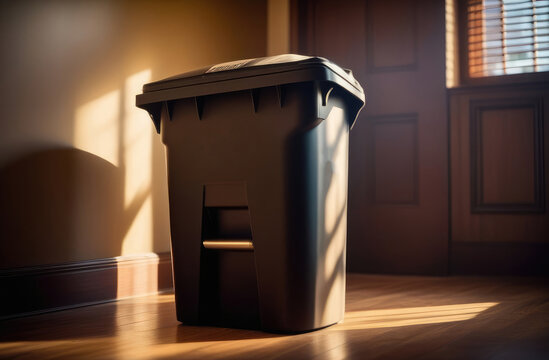 black large garbage container