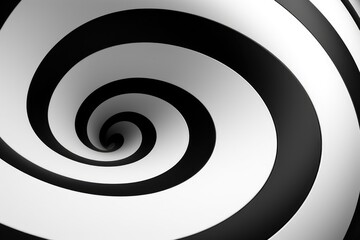 Abstract black and white spiral design, suitable for backgrounds or artistic projects