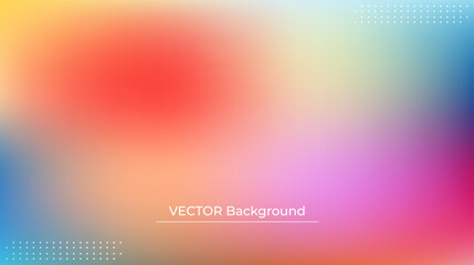 Abstract blurred gradient mesh background in bright rainbow colors. Colorful smooth banner template. Easy editable soft colored vector illustration in EPS10 without transparency.