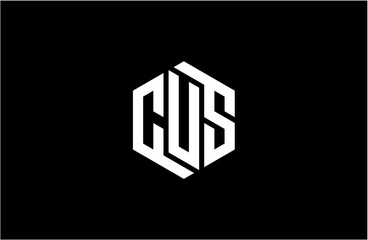 CUS creative letter logo design vector icon illustration