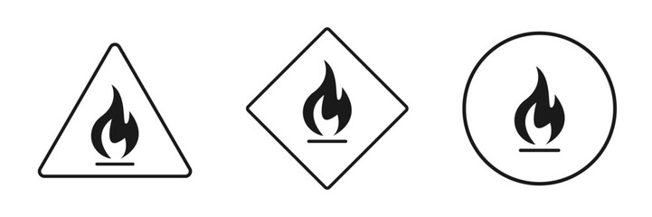 Flame icon set, illustration