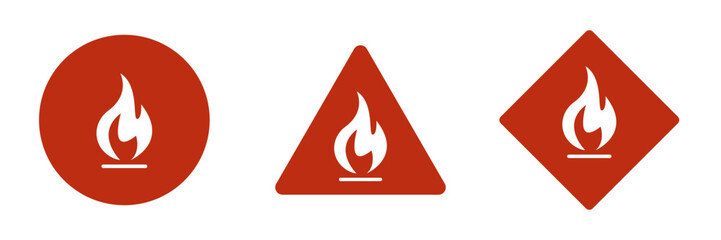 Flame icon set, illustration