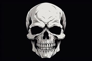 a skull with black background