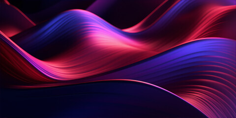 Abstract 3D rendering of purple and white waves with a smooth and silky appearance. - obrazy, fototapety, plakaty