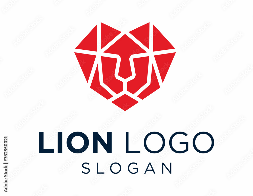 Poster logo about lion on a white background. created using the coreldraw application.