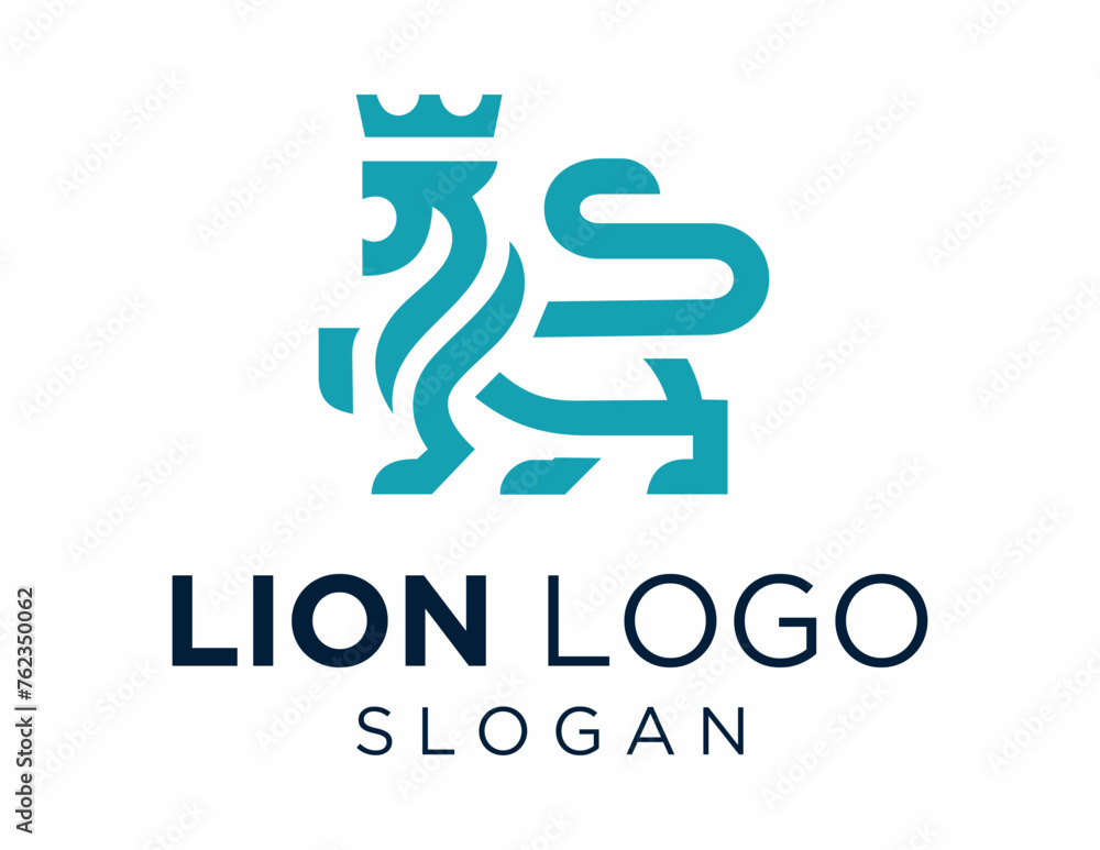 Poster logo about lion on a white background. created using the coreldraw application.