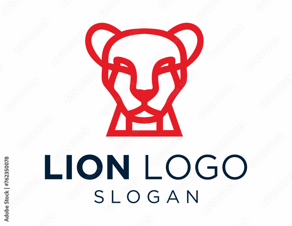 Poster logo about lion on a white background. created using the coreldraw application.