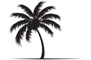 black silhouette Palm trees vector set