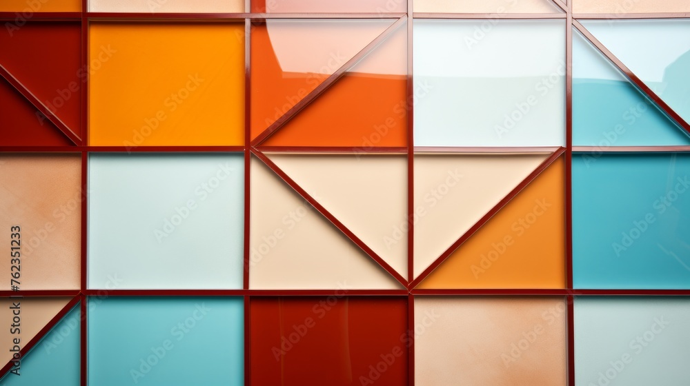 Poster vibrant geometric composition with sharp angles in colorful design for background or prints