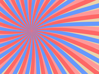 Swirling radial retro background. Vector illustration for swirl design. Spinning spiral vortex. Helical rotation beam. Bringing together psychedelic measurable lines. Delightful sunshine.