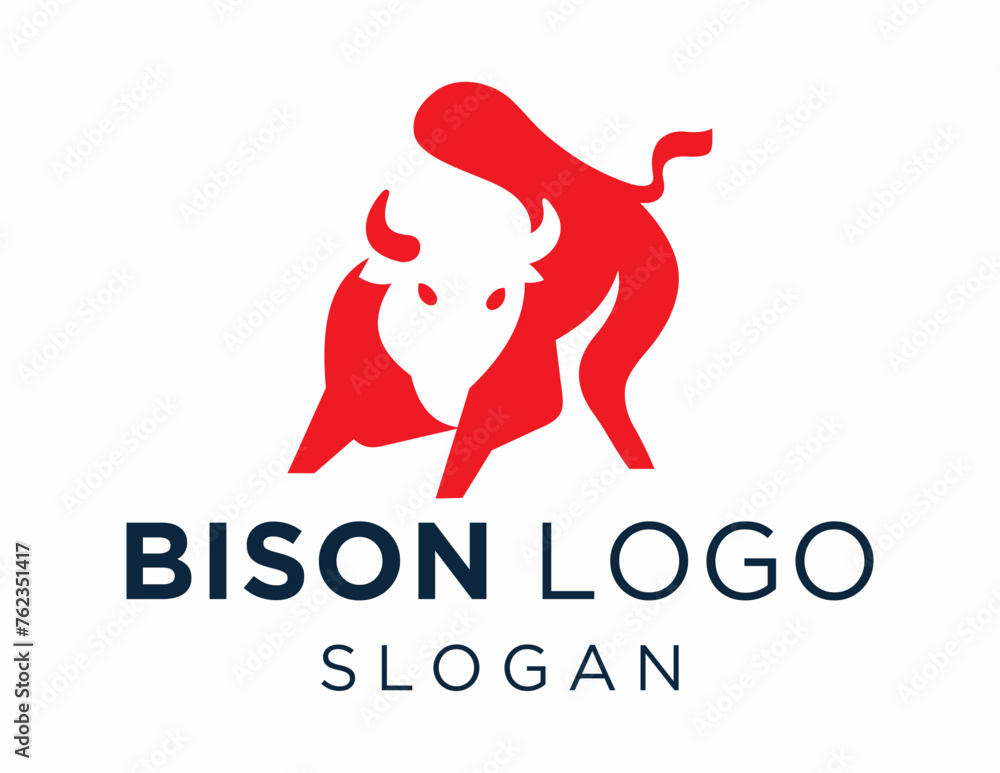 Poster logo about bison on a white background. created using the coreldraw application.