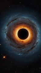 Blue Swirl Galaxy in Space with Light Motion and Dark Glow Texture , Blackhole on Space