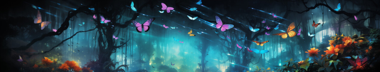 Mystic Butterflies in Rainy Forest Ambiance
