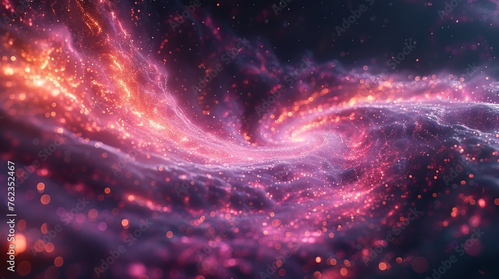 Aufkleber Future space particles in a bright energy structure, VFX design element. Abstract colorful lights background animation. Power ray of electricity.
