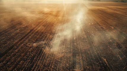 Fields burnt out by sun rays and high temperatures - obrazy, fototapety, plakaty