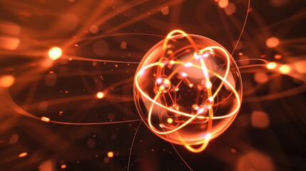 Particles atom polygonal background connection