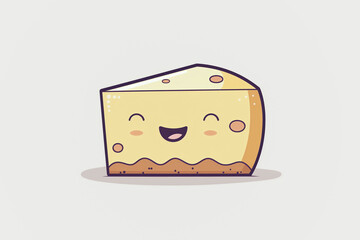 Smiling Cheese Wedge Cartoon