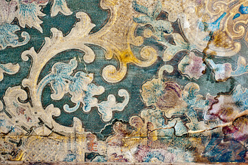 Ancient Floral Tapestry. Vintage Ornamental Wallpaper Artwork