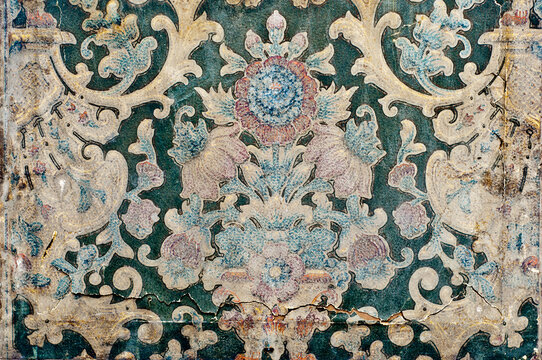 Ancient Floral Tapestry. Vintage Ornamental Wallpaper Artwork