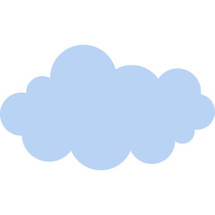 Blue Flat Cloud Icon