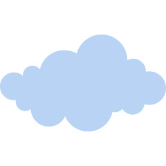 Blue Flat Cloud Icon