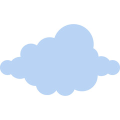 Blue Flat Cloud Icon