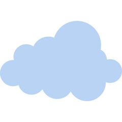 Blue Flat Cloud Icon