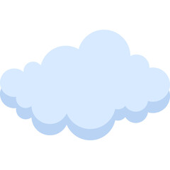 Blue Flat Cloud Icon