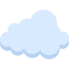 Blue Flat Cloud Icon