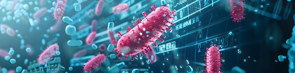 Microscopic View of Novel Coronavirus Structure Reveals Insights into Viral Pathogenesis and Pandemic Dynamics - obrazy, fototapety, plakaty