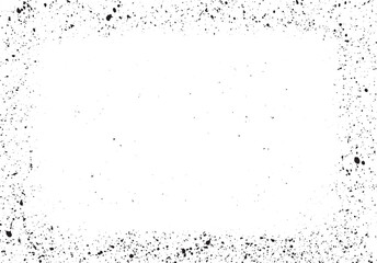 Fondo abstracto grunge con salpicaduras y suciedad, textura marco en negro con efecto de spray de gotas gordas, recurso banner con efecto enmarcado. Espacio para texto o imagen - obrazy, fototapety, plakaty
