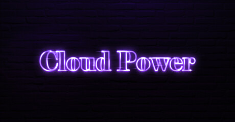 Cloud Power text neon sign