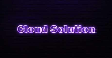 Cloud Solution text neon sign