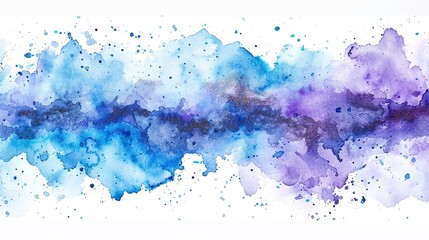 Abstract watercolor background. Vibrant blue and purple powder exploding on white background - obrazy, fototapety, plakaty