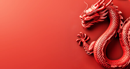 golden dragon on red