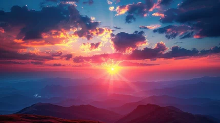 Wandaufkleber beautiful blue sunset sky © KRIS