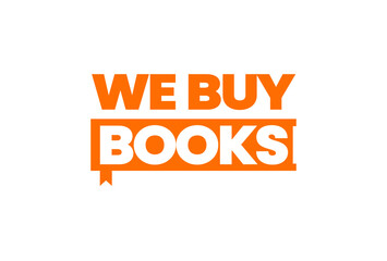 We buy books logo bold with orange color, perfect with company business, marketing, online shop, shop