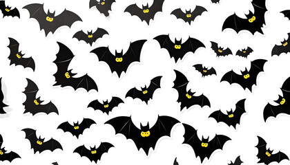 seamless pattern with bats on a white background