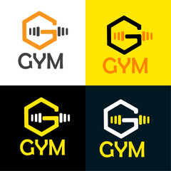 Unique Clean Minimal Gym Logo Design.