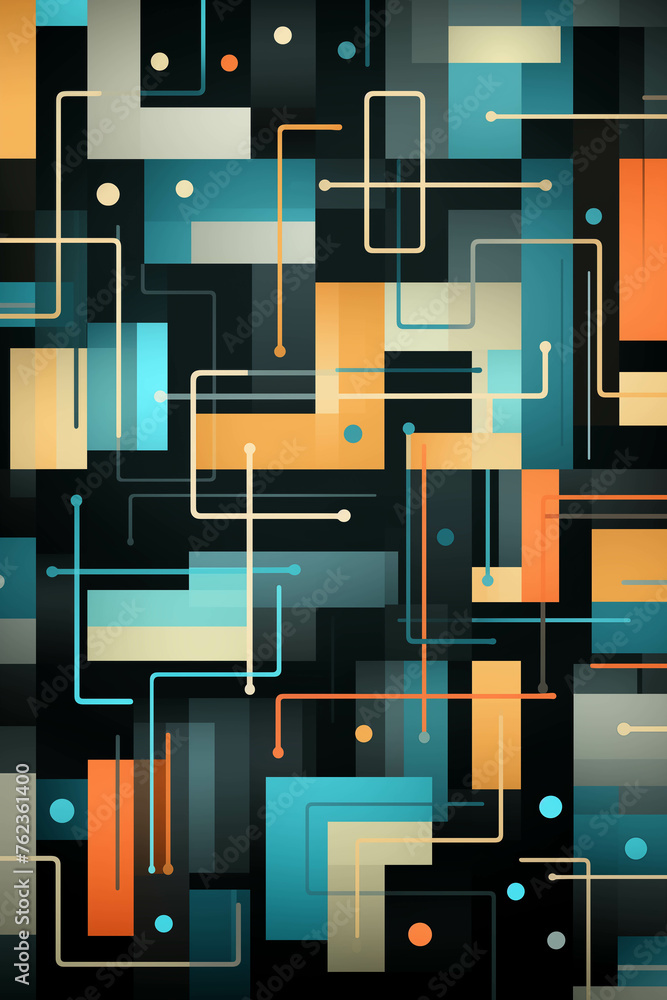 Poster Digital wallpaper with random pattern lines.
