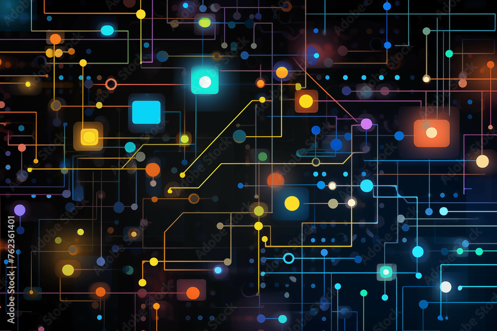 Poster Digital wallpaper with random pattern lines.