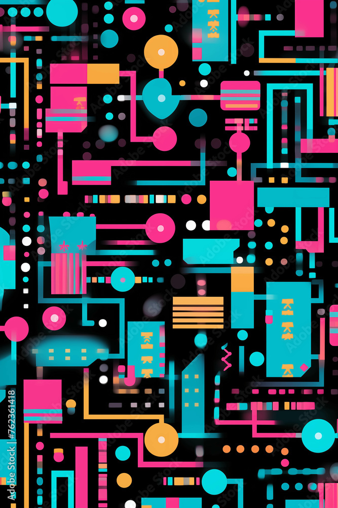 Poster digital wallpaper with random pattern lines.