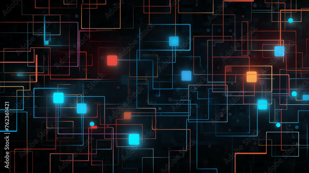 Poster Digital wallpaper with random pattern lines.
