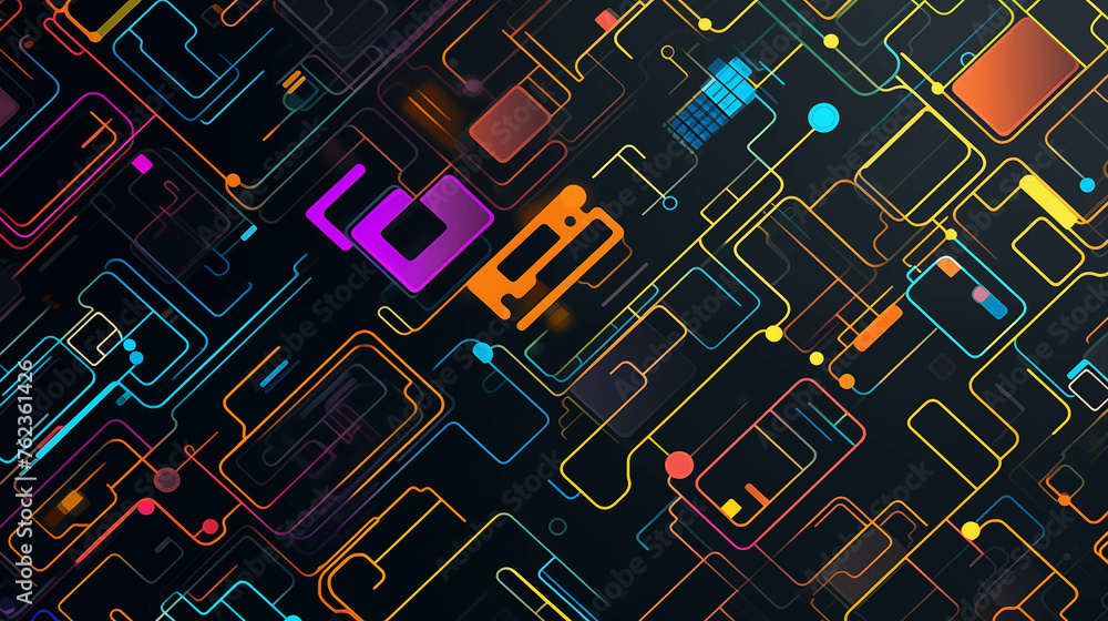 Poster Digital wallpaper with random pattern lines.